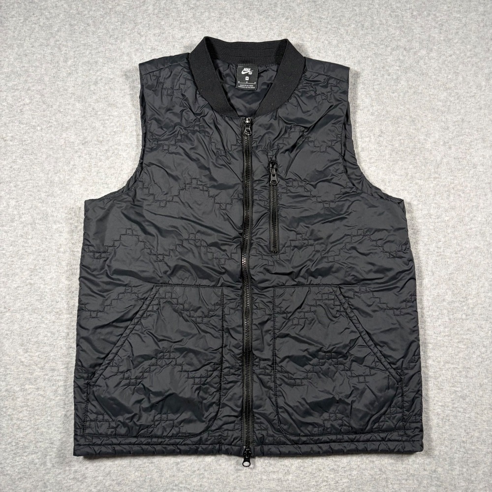 Nike SB Shield Men's Medium Skate Black Insulated Vest Full Zip BV0975-010